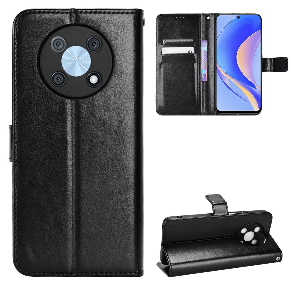 Huawei Nova Y90 Case [Wallet Case] [Kickstand] [Card Slots] [Magnetic Flip Cover] Compatible with Huawei Nova Y90 Smartphone(Black)