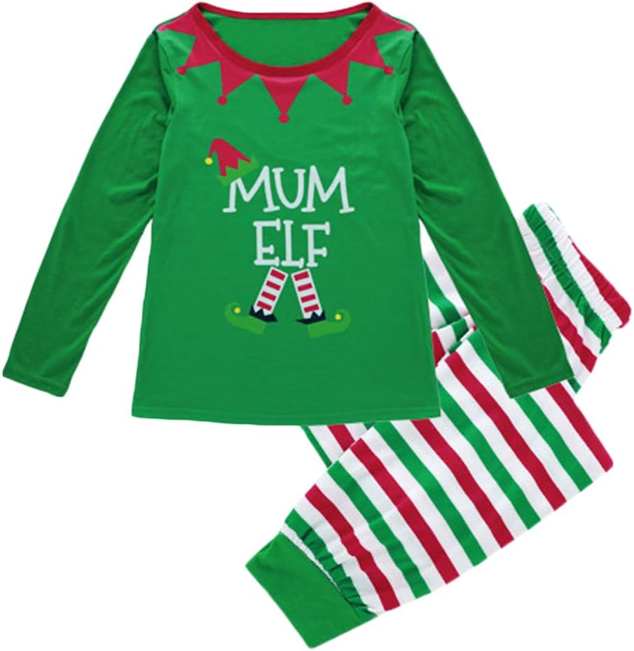 Elf Pyjamas Christmas Dad Mum Big Little Elf Family Pjs Parent-Child Suit Sleapwear