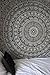 Labhanshi Elephant Mandala Indian Traditional Hippie Cotton Tapestry, Black and White, Queen