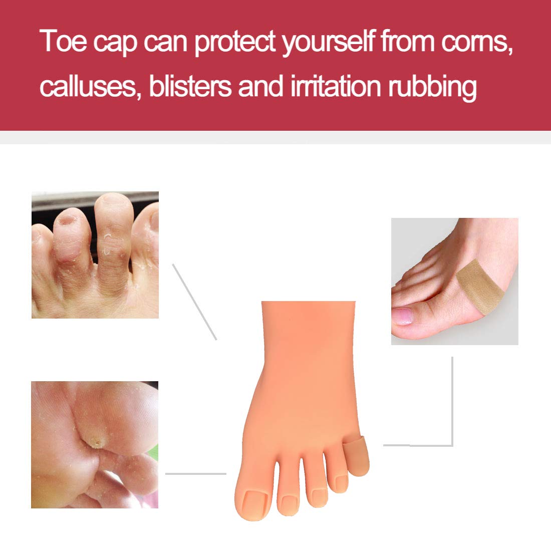 30 Pieces Gel Toe Caps for Little Toe, Silicone Toe Protector Toe Covers for Pinky Toe, Protect
