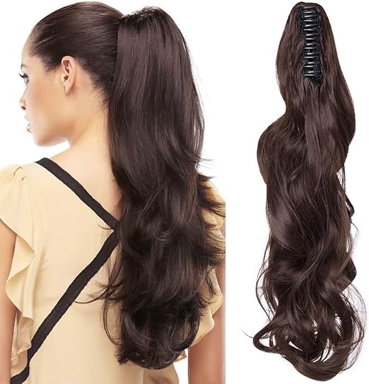 Ser Mulher Extension Coda Di Cavallo MARILIA | Facile Da Applicare | Look Naturale 100% | Termofibra Resistente | Capelli Lunghi E Lisci, 70 Cm TERMOFIBRA (T2-30 Dark Brown Degradee