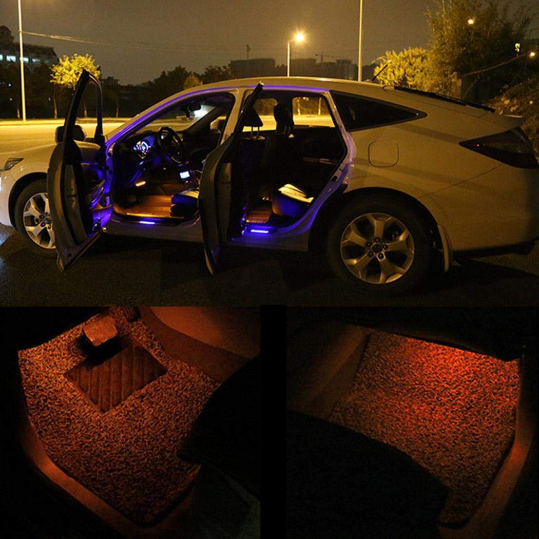 UpBeauty LED Interior Car Lamp Kit Remote Under Dash Foot Seat Inside Lighting Decor Light Kit