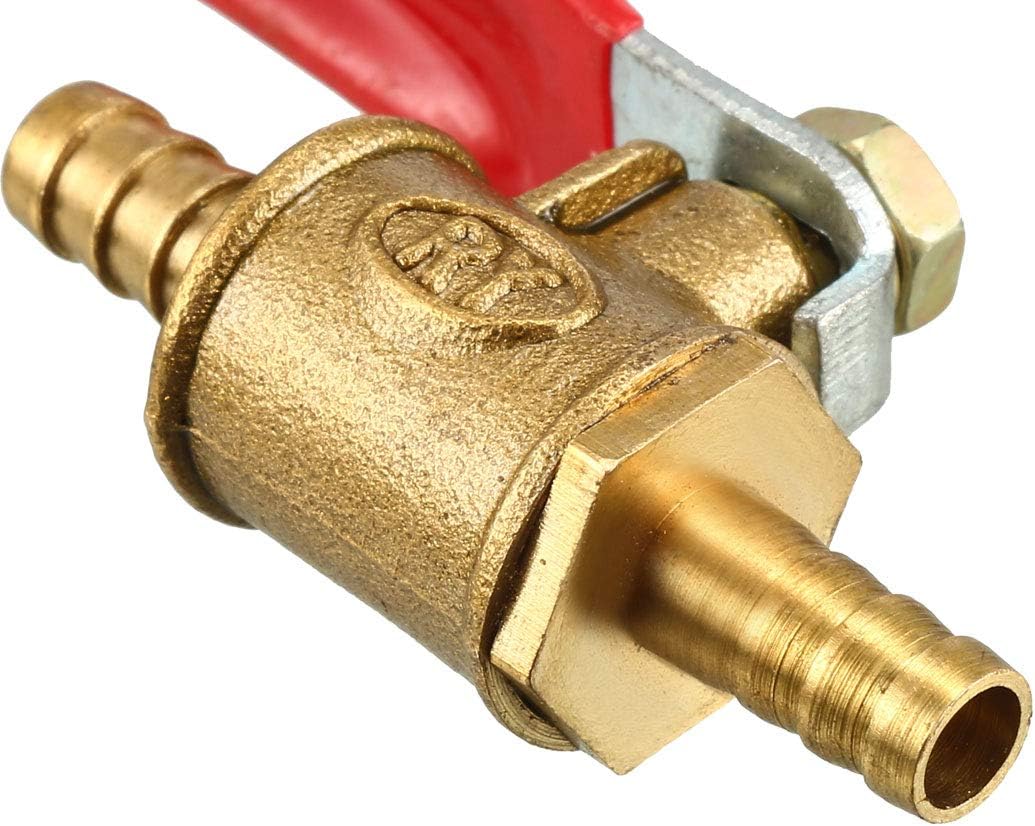 sourcing map 6mm Brass Barb x Barb Mini Ball Valve, 180 Degree Operation Handle 5 Pcs, 6mm Barb x Barb, 5 Pack - Image 5