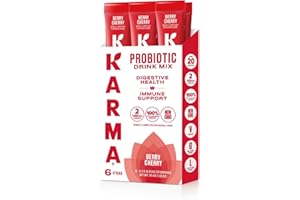 Karma Probiotic Hydration Packet - 6 Pack, Berry Cherry Powder Drink Mix Stick - On-The-Go Immune & Gut Health Support
