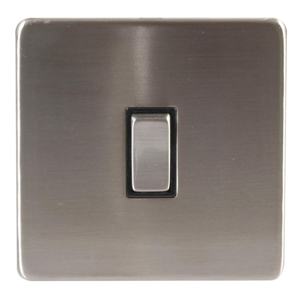 Pro Elec BC1801 1-Gang Light Switch, Brushed Chrome