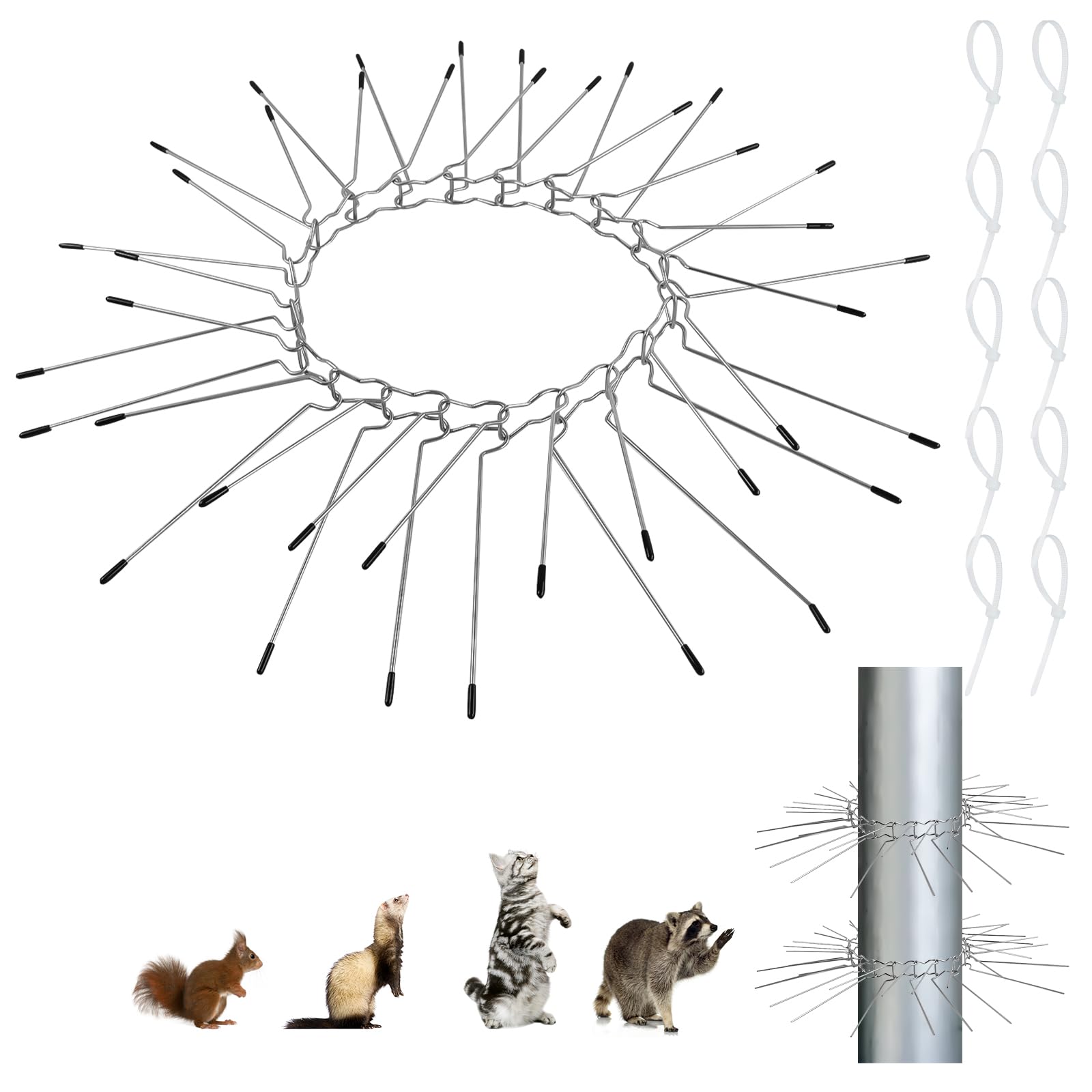 mumisuto Bird Spikes,Marten Repellent Belt for Downpipes,Stainless Steel Bird Spikes for House,Gutter and Tree,Bird Spikes for Outdoor Small Birds,Avoided Raccoons and Squirrels Climbing Fences