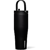 Corkcicle Go Cup XL - Leak-Proof Travel Tumbler - Triple Insulated Stainless Steel Water Bottle - Easy-Carry Handle - Summer Drinkware Gift - Keeps Drinks Ice Cold - 30 oz - Matte Black
