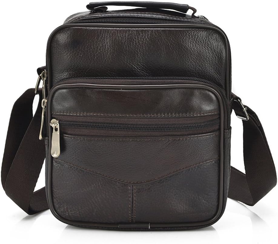 Mynos Men Crossbody Bag Genuine Leather Retro Purse and Handbags Business Shoulder Bag Man Messenger Bag