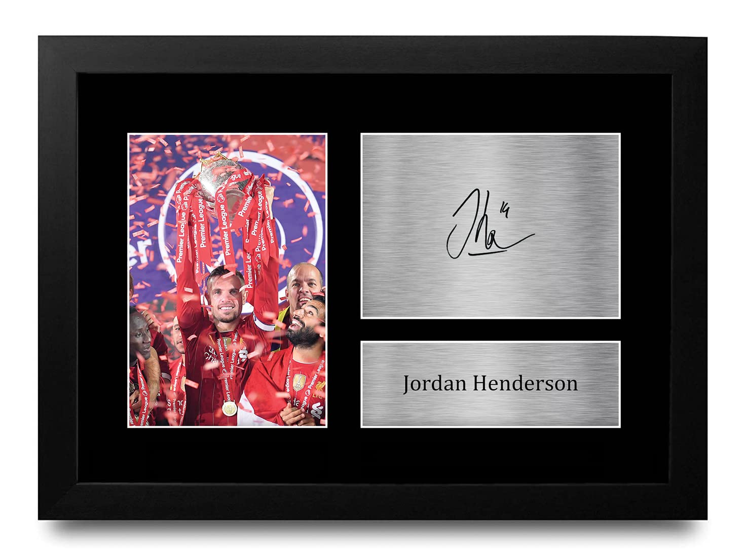 HWC Trading FR Jordan Henderson Liverpool Gifts Printed Signed Autograph Picture for Fans and Supporters - A4 Framed
