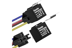 Hamolar 2 Pack 12V 40/30 Amp Car Relay DC 5 Pin SPDT and Harness - Heavy Duty 12 AWG Copper Wires Relays Kit for Automotive Truck Motorcycle Boat