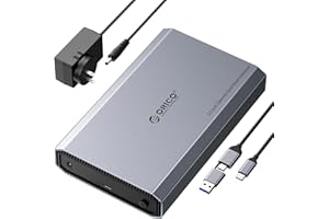 ORICO - 3.5 aluminum enclosure with USB 3.2 Gen 2 6Gbps transfer speed, fit for 3.5/2.5" SATA SSD HDD up to 20TB, USB C to US