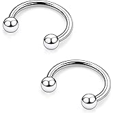 Ruifan 20G 18G 16G 14G 12G Horseshoe Nose Ring Titanium Septum Rings Piercing Jewelry Cartilage Conch Helix Rook Lip Tragus Earring Hoop Eyebrow Retainer For Women Men 6mm 8mm 10mm 12mm 14mm 16mm 19mm