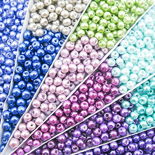 TOAOB 1000 Piece 4mm Tiny Satin Luster Glass Pearl Beads Multi Colors Wholesale Loose Beads for Jewelry Making - Thumbnail 7