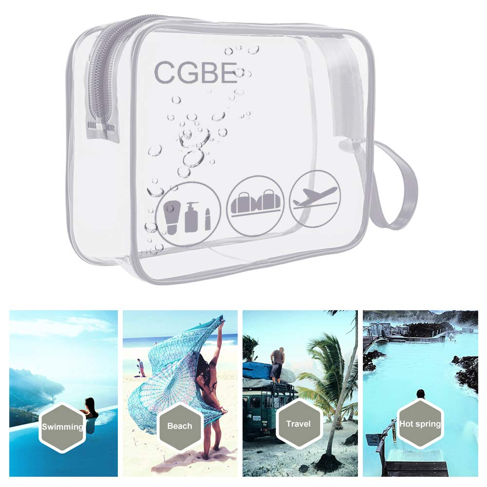 CGBE Clear Toiletry Bag， Handle Travel Makeup Organizer Bag for Women, TSA Quart Size Approved Toiletries Bags For Men, Cosmetic Bag with Zipper For Traveling Business Trip Home Tidy 3PCS Black : Beauty