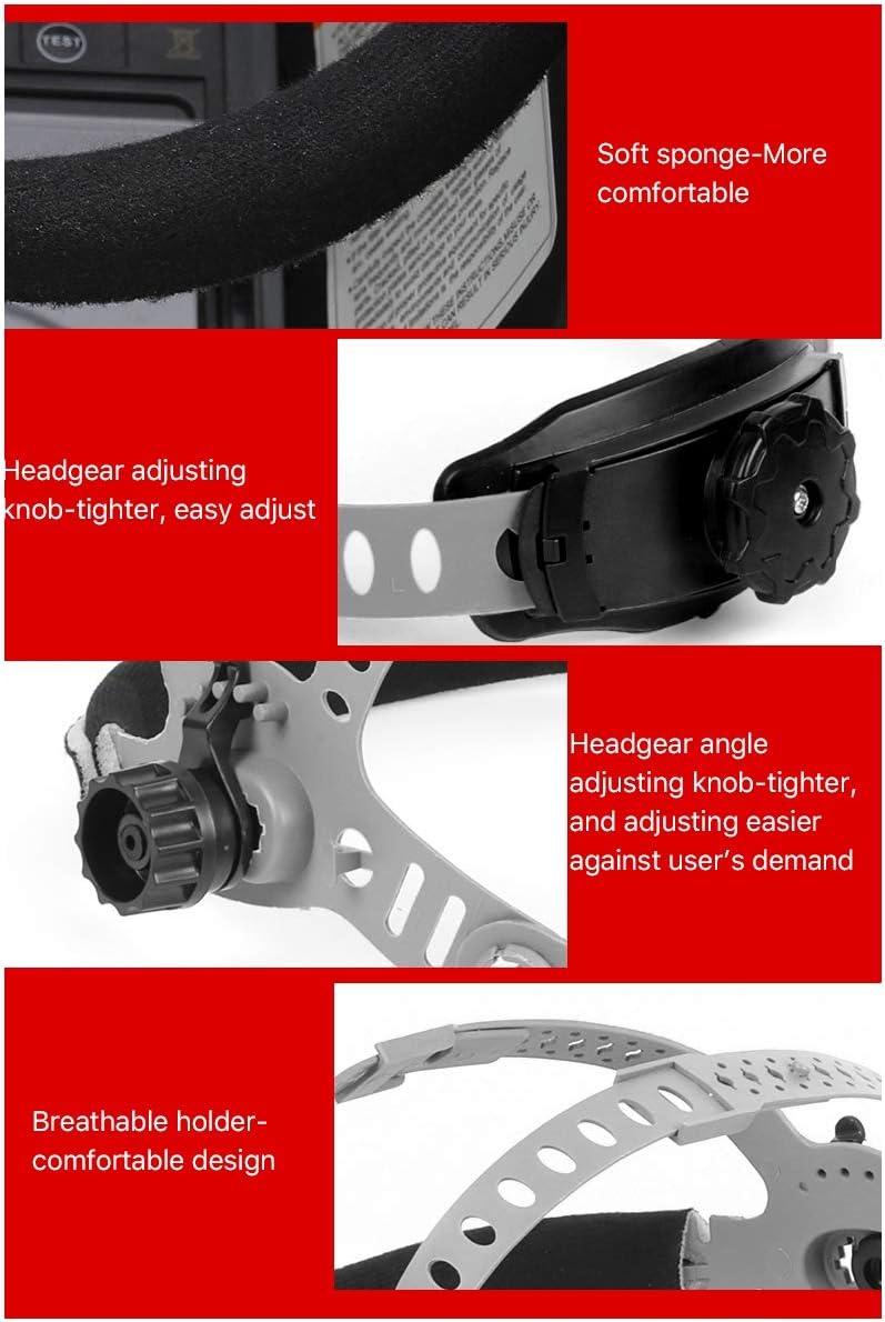 YESWELDER Large Viewing Screen 3.94"X3.66" True Color Solar Power Auto Darkening Welding Helmet, 4 Arc Sensor Wide Shade 4~5/9-9/13 for TIG MIG Arc Weld Grinding Welder Mask LYG-M800H - - 