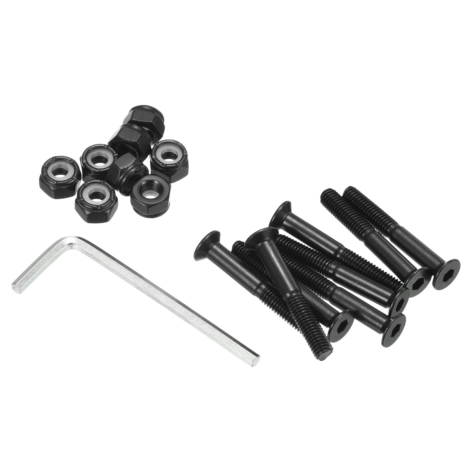 PATIKIL Skateboard Hardware Kit, 1.38" Mounting Screws Hex Head Bolts Nuts Set with Spanner for Longboard Cruiser, Black