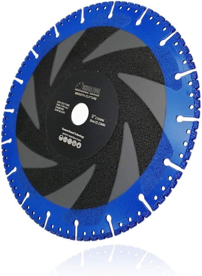 SHDIATOOL Diamond Cutting Disc 9 Inches / 230mm Vacuum Brazed Cut-off Wheel for All Purpose Demolition Blade for Stone Iron Steel Metal - Image 4