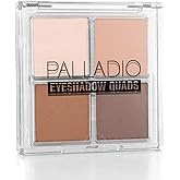 Palladio Eyeshadow Quads, Velvety Pigmented Blendable Matte, Metallic & Shimmer Finishes, Creamy Formula, Four Way Quad Eye Shadow Palette, Talc-Free (Classy)