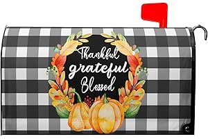 HAROONI Fall Magnetic Mailbox Covers Standard Size 18x21 Inch Thanksgivng Welcome Pumpkin Mailbox Covers Autumn Wreath Mailbox Post Cover Buffalo Plaid Mailbox Cover Wrap Decor for Home Outside Garden Yard