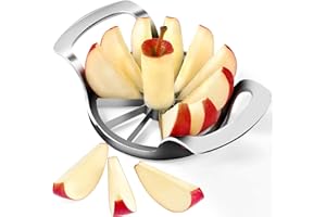 AUBENR 4.72 Inch Extra Large Apple Slicer with 12 Blades - Professional Heavy Duty Apple Cutter -304 Stainless Steel Apple Co