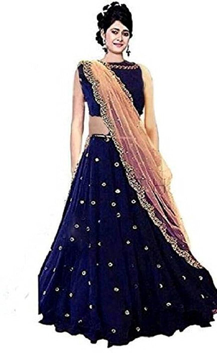 pd fashion women's tapetta lehanga choli (rimzim_01 _blue_ free size)