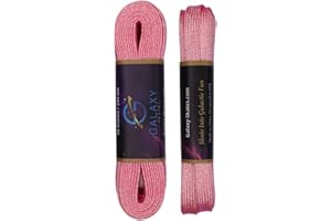Galaxy Skates Metallic Roller Skate Laces – 96” Sparkly Shoelaces for Derby Skates, Boots, Figure Skates – Gold, Pink, Silver