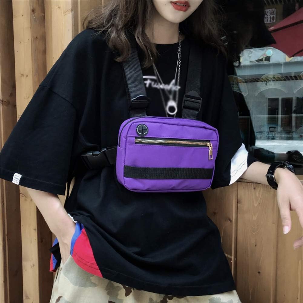 EFINNY Men Women Chest Rig Bag Hip Hop Streetwear Waist Bag Adjustable