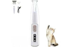 Belvedir Cat Grooming Trimmer Cordless Pet Shaver with Low Noise, Waterproof Rechargeable LED Light Suitable for Cats Small D