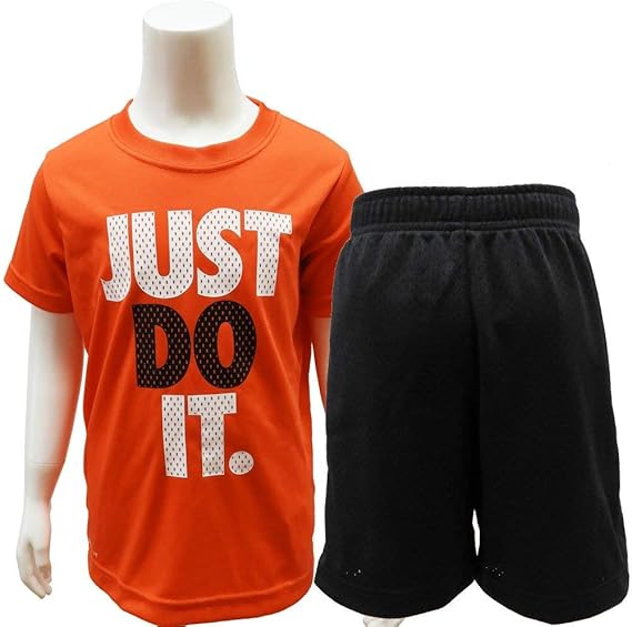 Amazon Nike ナイキ 子供服 キッズ ジュニア トレーニングウエア ジャージ Tシャツ ハーフパンツ サッカーパンツ 上下セット オレンジ ブラック 4 96 104cm ジャージ 通販