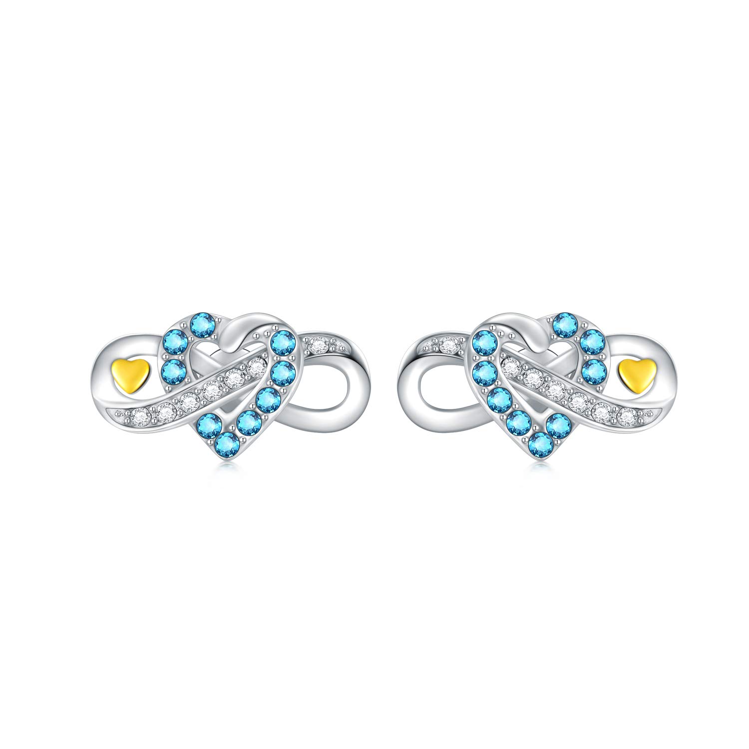 AOBOCO Sterling Silver Infinity Love Stud Earring for Women Girls Girlfiend