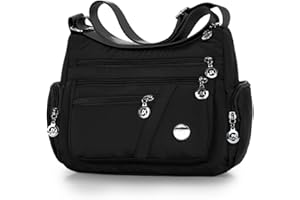 WITERY Nylon Crossboby Bags for Women - Waterproof Multi-Pocket Purse Zipper Shoulder Bag, Lightweight Small Travel Purse