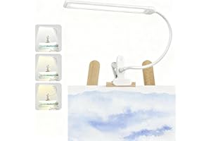 Lamptobe Clip-on Easel Lights for Artists Painting with On/Off Switch Cord, 3 Color Modes, Dimmable Clip Lamps for Over Paint