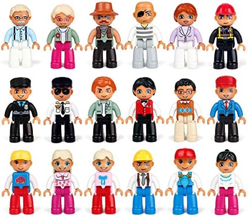 18 Community Figures Set Building Blocks People Bricks Assortment of Crowd Role Play Community People Lego Duplo Compatible