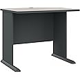 Bush Business Furniture Series A 36W Small Desk in White Spectrum and Slate, Compact Computer Table for Home or Professional Office