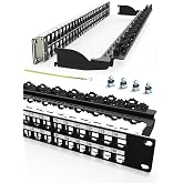 Enmane 48 Port Blank Keystone Patch Panel Rackmount&amp;Wall Mount 1U 19-inch | Use with Slim Keystone jacks ONLY ,Cable management