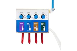 4-Products Spray Bottle Cleaning Chemical Dilution Dispensing Proportioner for Application in Hotel, School, Store, Restauran
