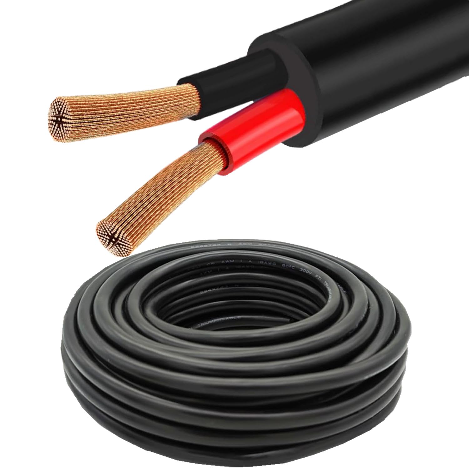 Photo 1 of 12 Gauge 2 Conductor Electrical Wire, 12AWG 32.8FT/10M Stranded PVC Cord Oxygen-Free Copper Cable, 12/2 Pure Copper Hookup Wire, Flexible Extension Cord (12AWG-2C-32.8FT)
