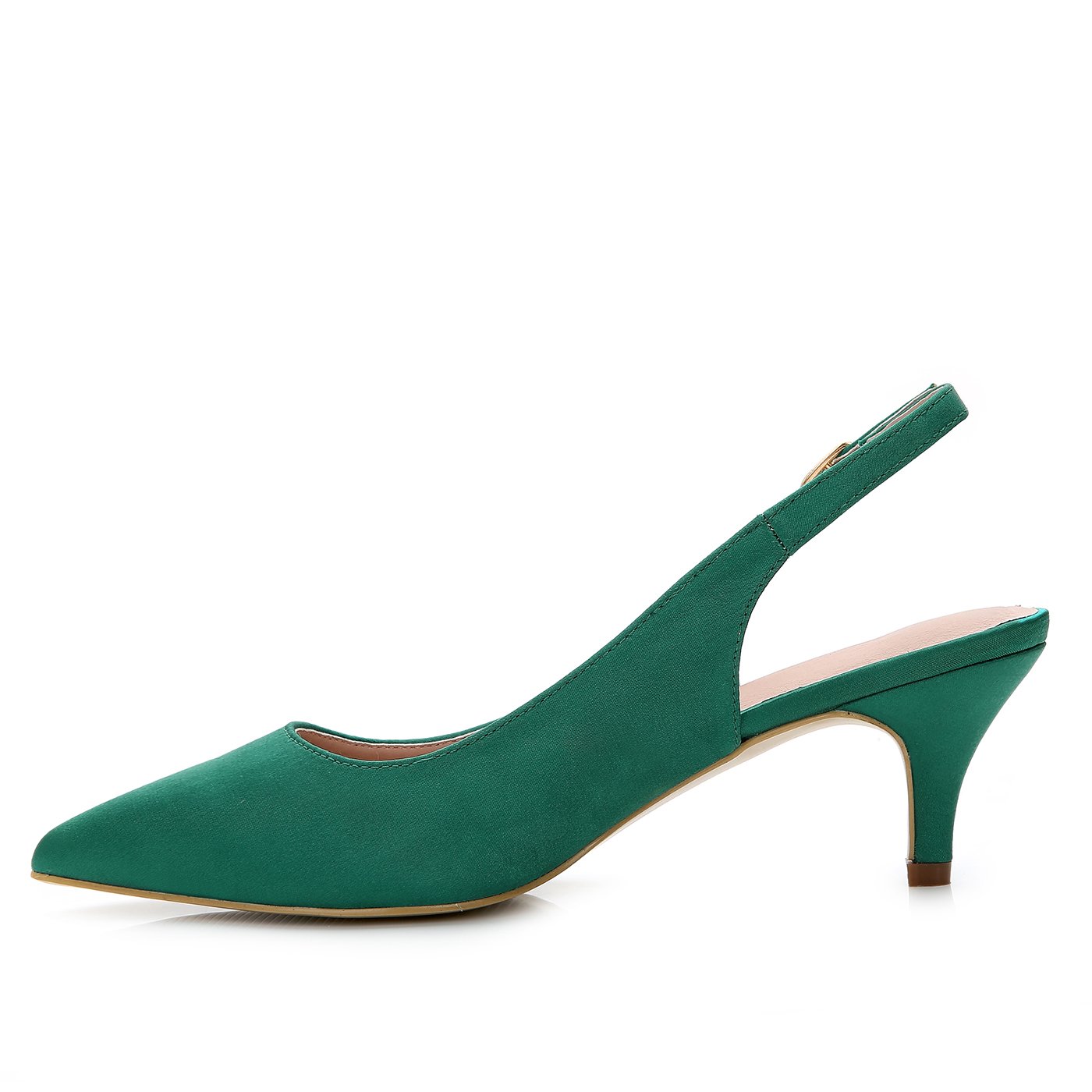 ComeShun Womens Shoes Slingback Kitten Heels Closed Pointed Toe Dress Party Pumps - Image 4