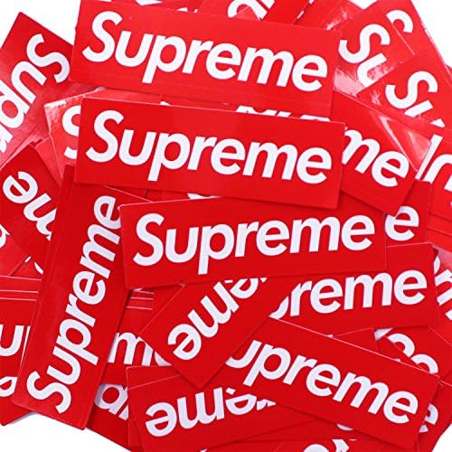 100 Pcs Supreme Car Sticker Small Waterproof Skateboard Sticker (Red)