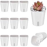 mekueeex 4 Inch Self Watering Pots for Indoor Plants,10 Sets Self Watering Planter Pots with Visual Water Level Window and Multiple Vents,Self Watering Plant Pot for All House Plants,Flowers,Herbs