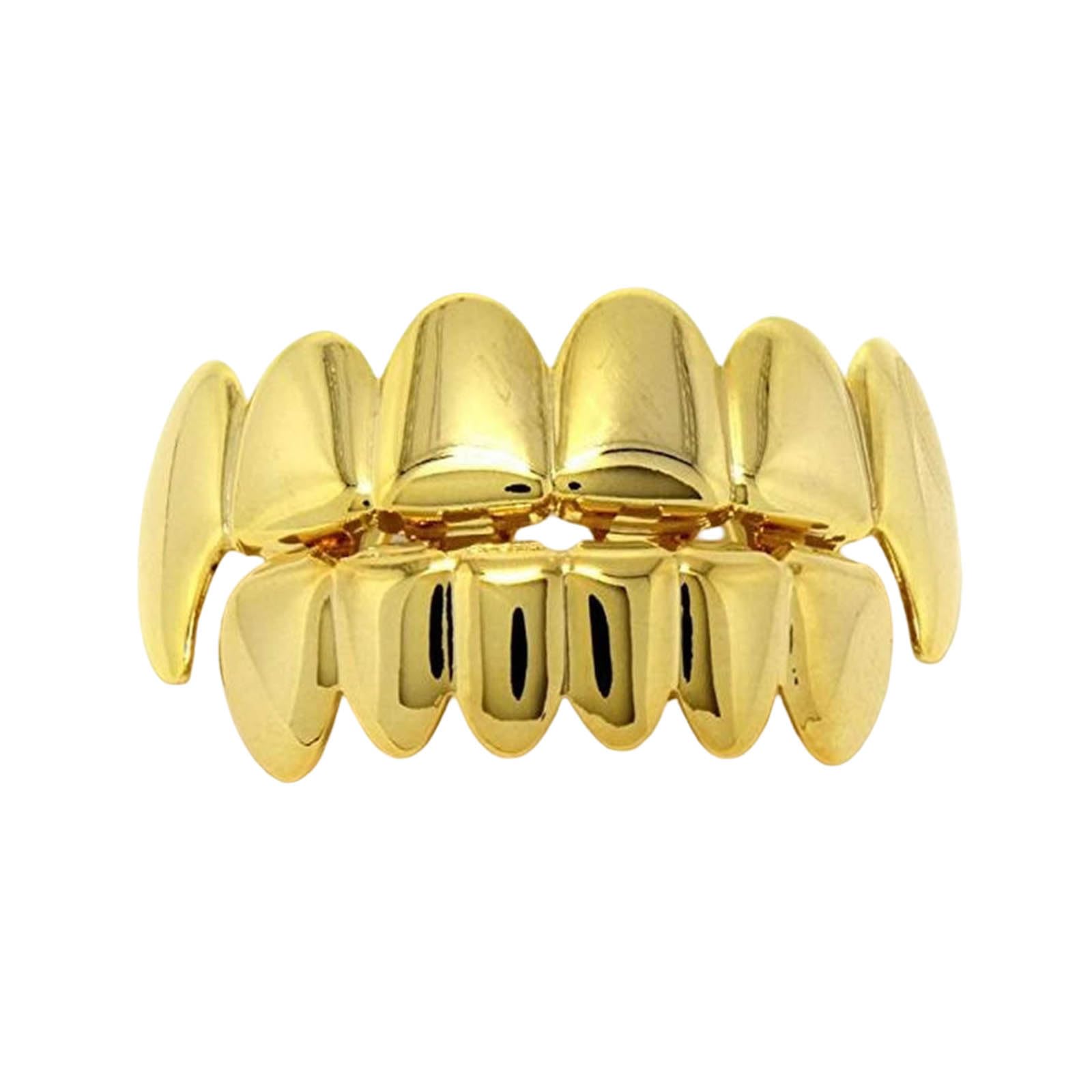 Gold Plated Tooth Hip Hop Teeth Grillz for Teeth Mouth Hip Hop Mouth Grills for Men and Women