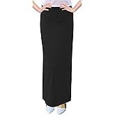 BABY O Women's Basic Modest 37" Below The Knee Ankle Length Maxi Straight Skirt