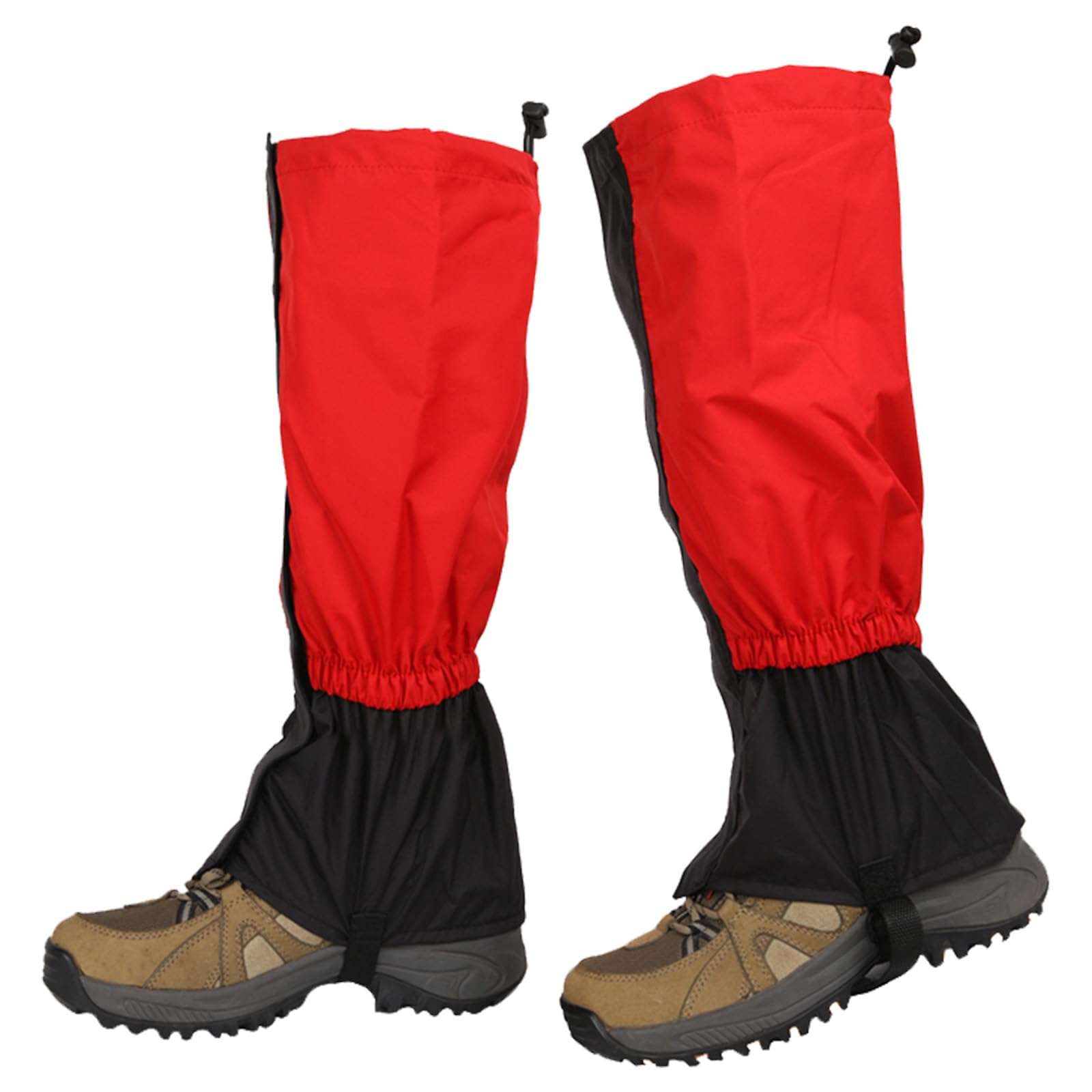 YMWALK Leg Gaiters Hiking Gaiters Snow Gaiters,Waterproof Windproof Lightweight and Adjustable Leg Cover Durable Gaiters for Walking,Hiking,Skiing,Climbing,Hunting,Camping,Mountain Snow (Red)