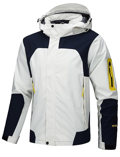 AIEOE Waterproof Jackets for Women Cycling Rain Jackets Windproof Coat Outdoor Raincoat Hooded Jacket Ladies Lightweight Windbreakers Mesh Lined for Running Golf Hiking Bike L