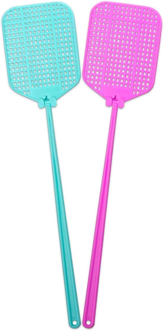 PATLEYN Fly SWATTER 2 Pack Flexible Strong Manual SWAT Set with Long Handle Assorted 3 Summer Colors Multi Pack: Garden & Outdoor