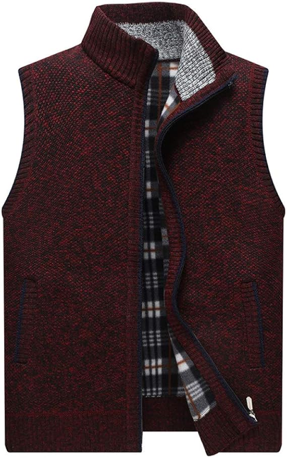 Autumn and Winter Burgundy Men's Sweater Vest Sweaters Casual Harajuku Style,M Amazon.co.uk
