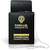 Parallel Products - Premium Eyebrow Mapping String for Microblading - Pre-Inked - 1 mm Charcoal Thread - Essential Brow Microblading Supplies - 15 Meters per Box