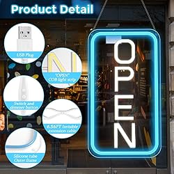 ROLANCHE Open Signs for Business, 16"x 9" LED Neon