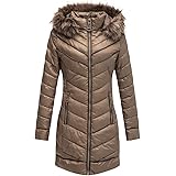 Bellivera Puffer Jacket Women,Lightweight Padding Bubble Hooded Coat with Fur Collar Warmth Outerwear for Spring Fall Winter