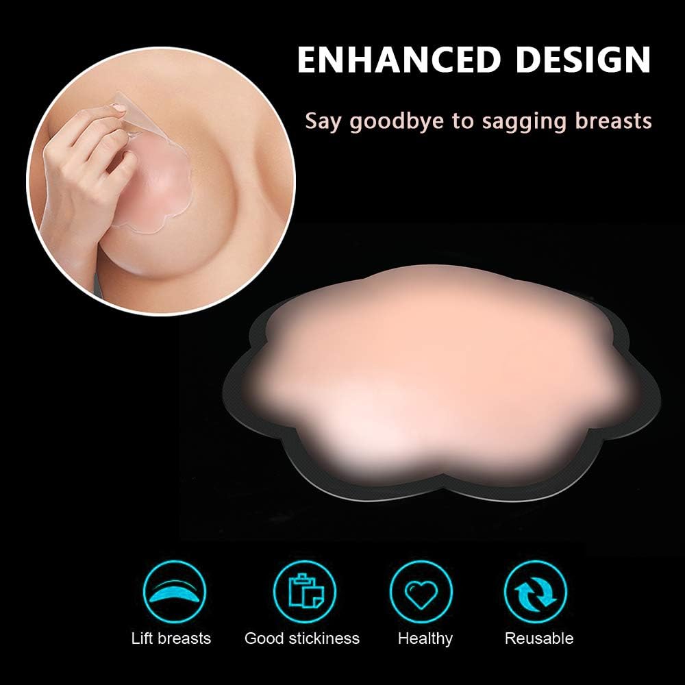 Adhesive Bra, 2×4.8in Breast Pasties Nipple Covers Push up Lift Breast Petals at  Women’s Clothing store